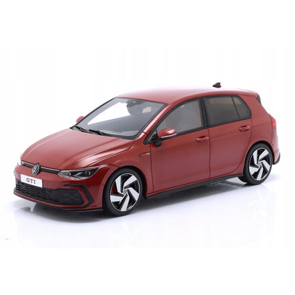 Volkswagen Golf 8 GTi 2021 Diecast Model Car (1:18 Scale) - Kings Red, Personalized Plates