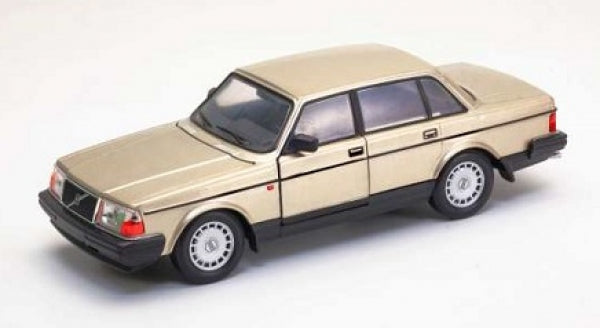 1:43 scale diecast beige Volvo sedan model car on white background