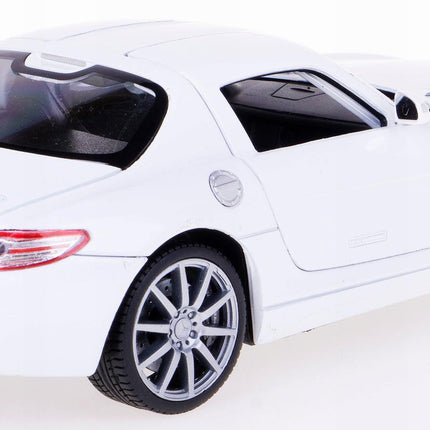Welly Mercedes-Benz SLS AMG 1:24 White Diecast Model Car with Custom License Plates Gullwing Collector Gift