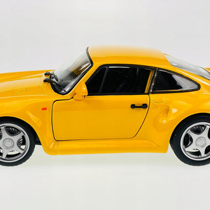 Welly Porsche 959 Yellow 1:24 Diecast Model Car Metal Collector Replica with Custom Plates
