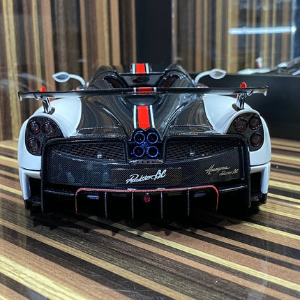 LCD Model Pagani Huayra Roadster BC White Carbon 1:18 Diecast Model Car - premium collector scale model