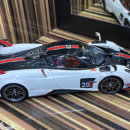 LCD Model Pagani Huayra Roadster BC White Carbon 1:18 Diecast Model Car - detailed die-cast style model