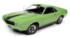 1:18 scale 1969 AMC AMX big bad green diecast model car with black racing stripes
