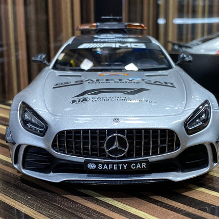 Minichamps 1:18 Mercedes-Benz AMG GTR 2020 F1 Safety Car Diecast Model - studio product photo of the scale model