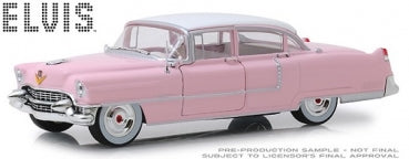 Pink 1955 Cadillac Fleetwood Series 60 1:24 scale diecast model car, front view