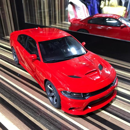 GT Spirit 1/18 Dodge Charger SRT Hellcat Red Resin Scale Model Car - studio product photo of the scale model