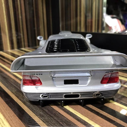 GT Spirit Mercedes-Benz CLK GTR Model Car 1:18 Resin Silver - premium collector scale model