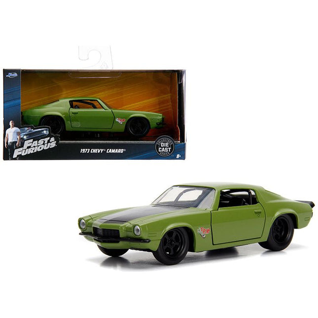 https://cdn.shopify.com/s/files/1/0504/9925/6496/files/doms-1973-chevrolet-camaro-f-bomb-matt-green-with-black-hood-stripe-fast-furious-movie-132-diecast-model-car-by-jada-605787.jpg?v=1748419549
