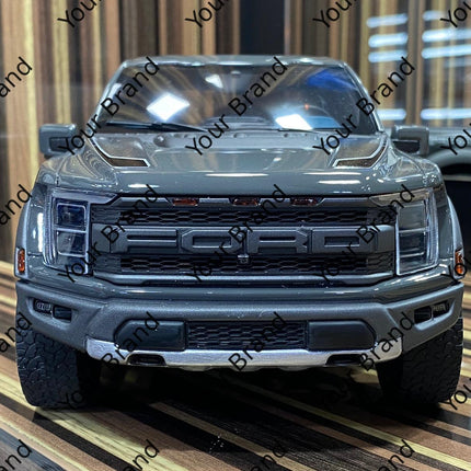 GT Spirit 1:18 Ford F-150 Raptor 2022 Grey Resin Scale Model Car - studio product photo of the scale model