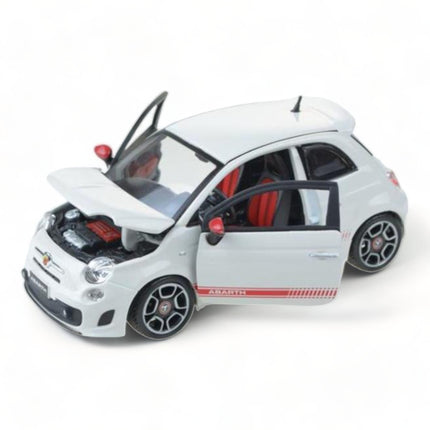 1/18 Diecast Abarth 500 White Bburago Scale Model Car - collectible scale model car