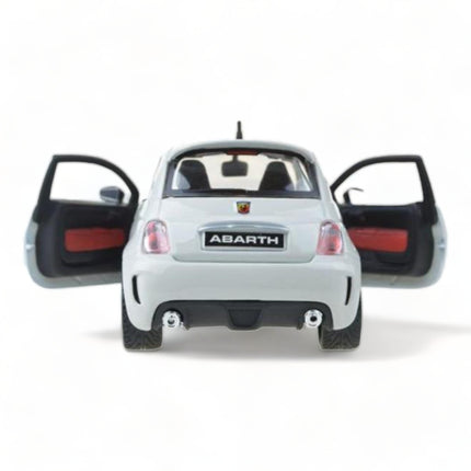 1/18 Diecast Abarth 500 White Bburago Scale Model Car - premium collector scale model
