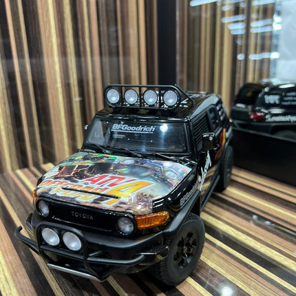 AutoArt Toyota FJ Cruiser Black 1:18 Diecast Model Car - studio product photo of the scale model