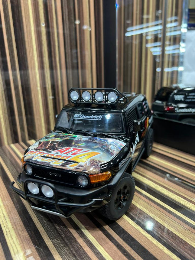 AutoArt Toyota FJ Cruiser Black 1:18 Diecast Model Car - studio product photo of the scale model