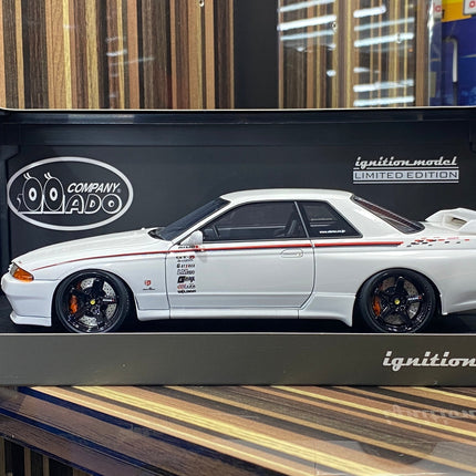 Ignition Model 1/18 Nissan Skyline GT-R R32 White Resin Model Car - detailed collector display model