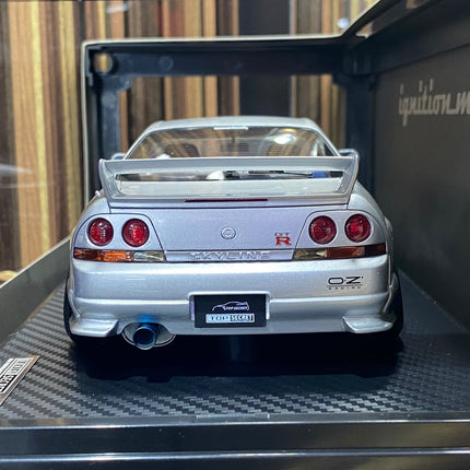 Ignition Model 1/18 Nissan Skyline GT-R R33 Silver Resin Model - fine detailed model replica