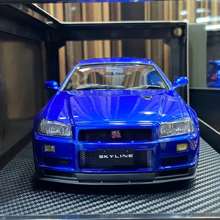 Ignition Model 1:18 Nissan Skyline GT-R R34 2Doors Blue Resin - collectible scale model car