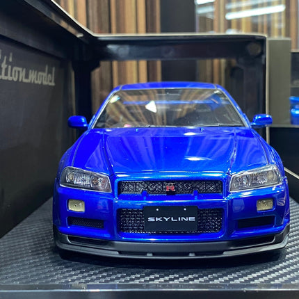 Ignition Model Nissan Skyline GT-R R34 4Doors 1:18 Resin Blue - collectible scale model car