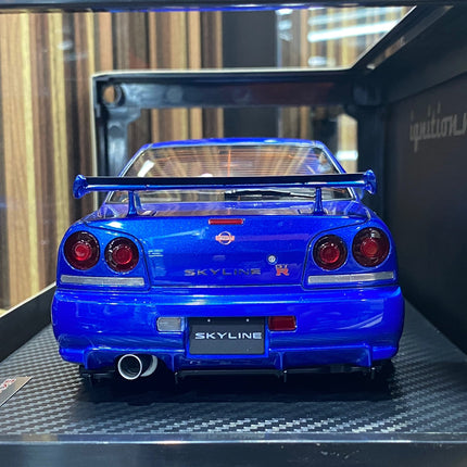 Ignition Model Nissan Skyline GT-R R34 4Doors 1:18 Resin Blue - fine detailed model replica