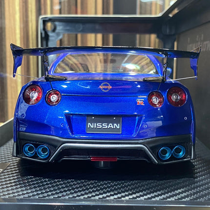 Ignition Model 1/18 Nissan GT-R R35 Blue Resin Model Car - fine detailed model replica