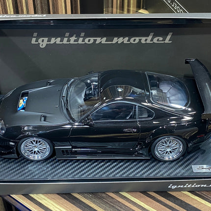 Ignition Model 1/18 Toyota Supra MK4 Resin Scale Model Black - studio product photo of the scale model