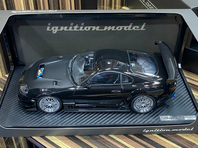 Ignition Model 1/18 Toyota Supra MK4 Resin Scale Model Black - studio product photo of the scale model