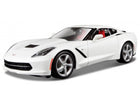 White diecast model sports car 1:18 scale with black accents and red interior