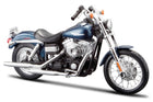 1:18 scale diecast model motorcycle, blue with chrome detailing, realistic features