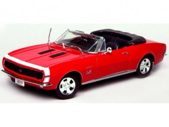 1:18 scale red classic convertible diecast model car with black interior, collectible display