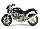 1:18 scale black Ducati motorcycle diecast model with silver details on white background