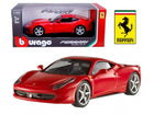 Red Ferrari diecast model car 1:24 scale by Bburago with box and Ferrari logo