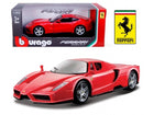 Red Ferrari diecast model car 1:18 scale by Bburago with box and Ferrari logo