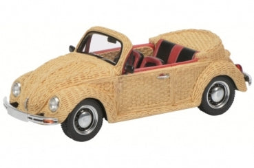 Diecast model of a classic convertible car with a wicker textured exterior, 1:18 scale