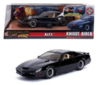Diecast 1:24 scale Knight Rider KITT model car in black, with box packaging visible.