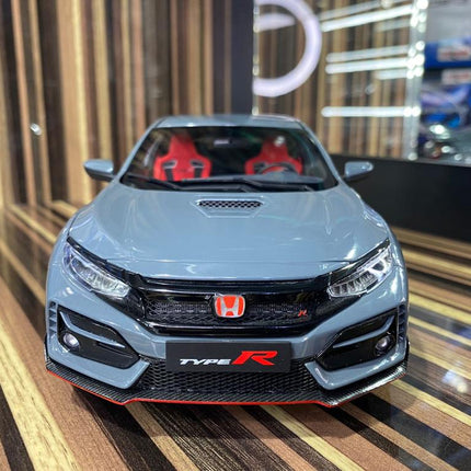 LCD Model Honda Civic Type R 2021 Grey 1:18 Diecast Model Car - studio product photo of the scale model