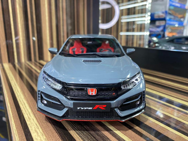 LCD Model Honda Civic Type R 2021 Grey 1:18 Diecast Model Car - studio product photo of the scale model