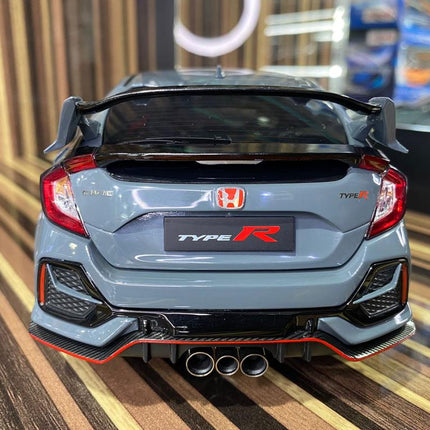 LCD Model Honda Civic Type R 2021 Grey 1:18 Diecast Model Car - collectible scale model car