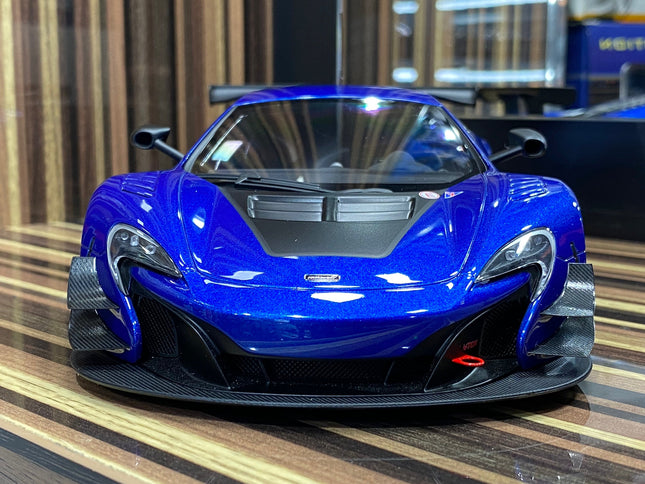 AutoArt McLaren 650S GT3 Blue 1:18 Diecast Model Car - studio product photo of the scale model
