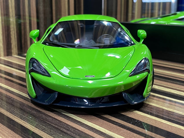 AutoArt McLaren 570S Green 1:18 Diecast Model Car - studio product photo of the scale model