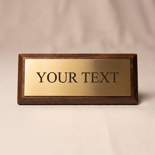 Engraved gold plaque - YOUR TEXT