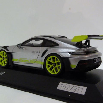 Porsche 911 GT3 RS 992 Porsche Experience Center Hockenheim 1:43 Spark – Silver / Acid Green - view 8