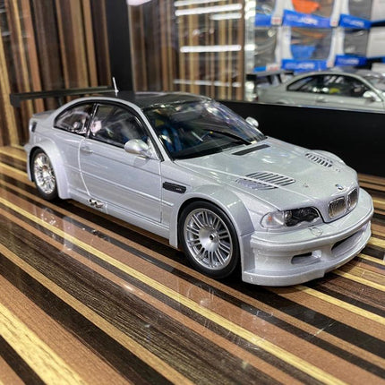 Minichamps BMW M3 GTR 2001 1:18 Silver Diecast Model - detailed collector display model