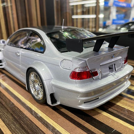 Minichamps BMW M3 GTR 2001 1:18 Silver Diecast Model - fine detailed model replica