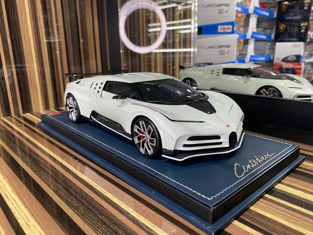 MR Collection 1/18 Resin Bugatti Centodieci White Limited Edition Diecast Model Car - detailed collector display model