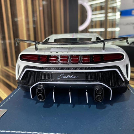 MR Collection 1/18 Resin Bugatti Centodieci White Limited Edition Diecast Model Car - collectible scale model car