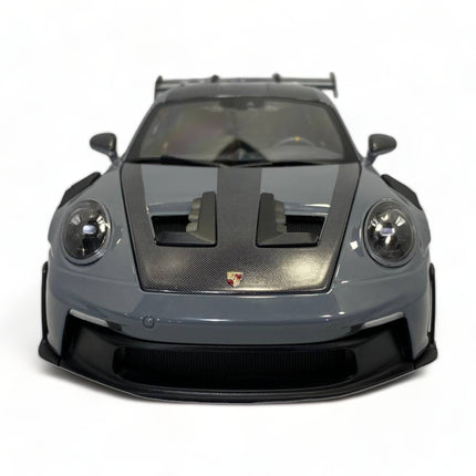 Minichamps 1/18 Porsche 911 GT3 RS Diecast Model Car Grey/Carbon - scale model for display