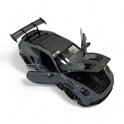 Minichamps 1/18 Porsche 911 GT3 RS Diecast Model Car Grey/Carbon - detailed die-cast style model