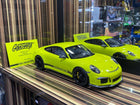 Minichamps Porsche 911 R 2016 1/12 Diecast Model Car Acid Green - detailed collector display model