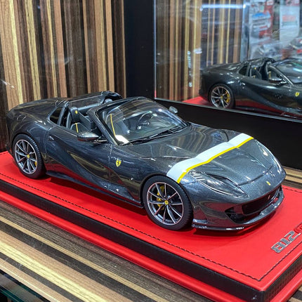MR Collection Ferrari 812 GTS 1/18 Resin Model Grigio Silver Limited Edition - studio product photo of the scale model