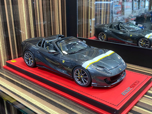 MR Collection Ferrari 812 GTS 1/18 Resin Model Grigio Silver Limited Edition - studio product photo of the scale model