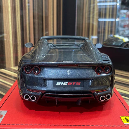 MR Collection Ferrari 812 GTS 1/18 Resin Model Grigio Silver Limited Edition - detailed die-cast style model